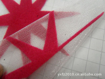 【05紅絨圣誕星柯根紗底工藝植絨,玫瑰紅植絨紗-任嬋嬋億鑫加工】價格,廠家,圖片,無紡布/非織造布,任嬋嬋-