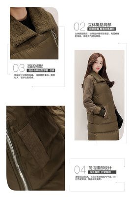 中長款2016年冬季時尚純色通勤西裝領(lǐng)棉衣/棉服優(yōu)雅