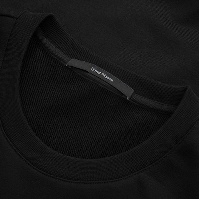 【18秋冬新款】DAVID NAMAN/DAVID NAMAN男士黑色年輪立體圖案植絨工藝圓領衛衣-男衛衣